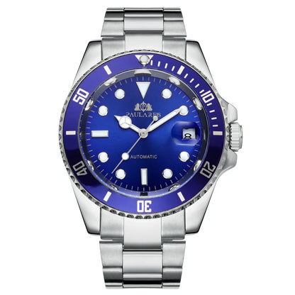 High Quality Automatic Mechanical Watch for Men Stainless Steel Red Dial Date Strong Luminous Luxury Men Watch Reloj Hombre