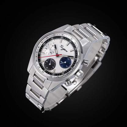 Sugess Mens Watch 38mm Chronograph Mechanical Wristwatches Tianjin Gooseneck Movement Sapphire Crystal Roulette Dial S465 new
