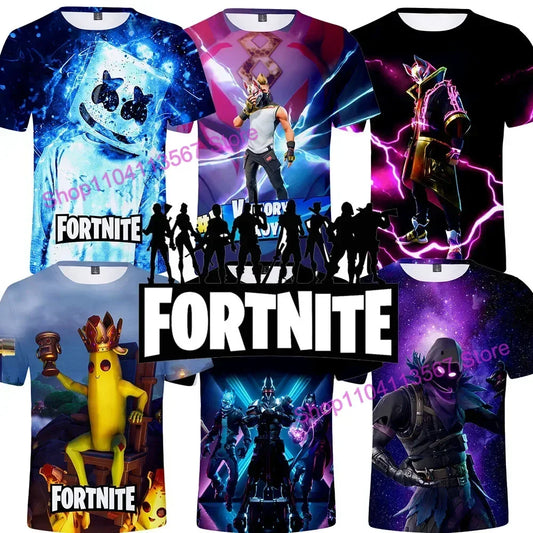 T-shirt Banana Peely da donna, bambini, F-Fortnite, maglietta da uomo con stampa 3D, Battle Royale Game, top estivi, regali di compleanno
