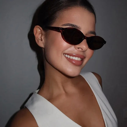 1/4pcs New Casual Elliptical Sunglasses Female Multi Color Frame Glasses Fashion Small Frame Design UV400 Sun Glasses Unisex