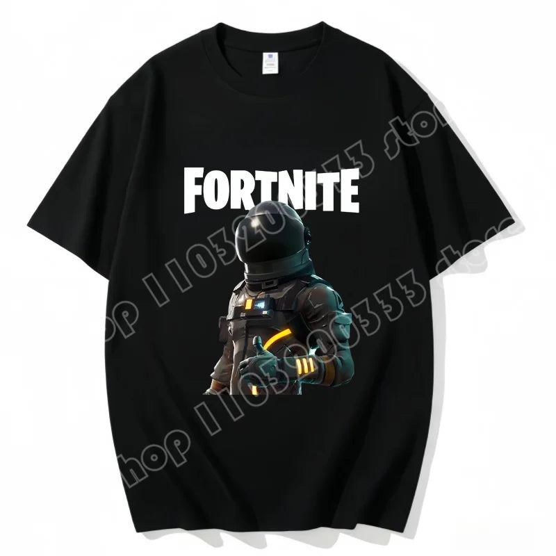 Fortnite Rundhals-T-Shirt für Erwachsene, unisex, Gaming-Dance-Mode, neu, aus reiner Baumwolle, kurzärmeliges Oberteil, perfekt für Freizeit und Urlaub