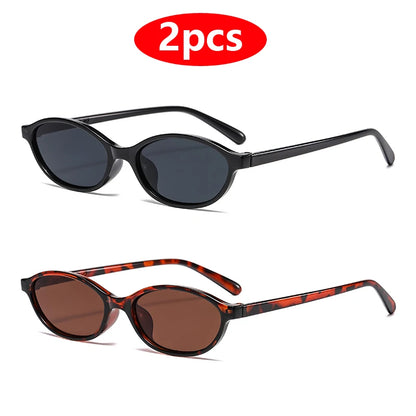1/4pcs New Casual Elliptical Sunglasses Female Multi Color Frame Glasses Fashion Small Frame Design UV400 Sun Glasses Unisex