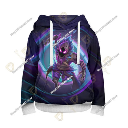 Sweatshirt com Capuz Battle Royale para Crianças, Fortnite, Meninos e Meninas, Estampado com Desenhos Animados, Pullover Infantil, Streetwear Harajuku, Primavera/Inverno