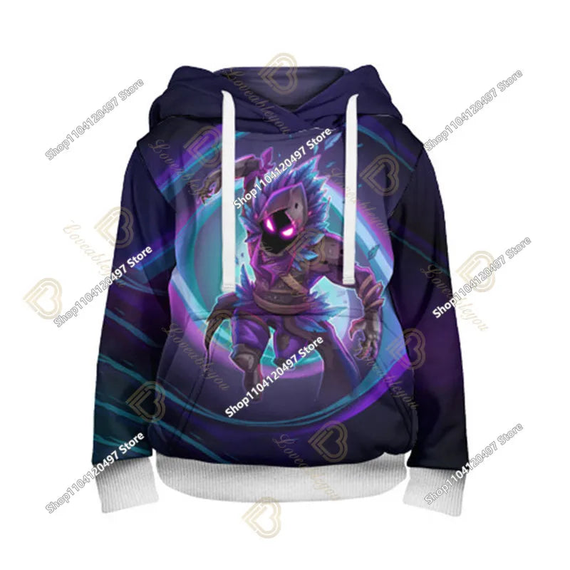 2-14Y Sweatshirt Fortnite Child Print Hoodie Sweatshirts Boys Girls Fashion Harajuku Jacket Kids Clothes Games Cosplay Costume
