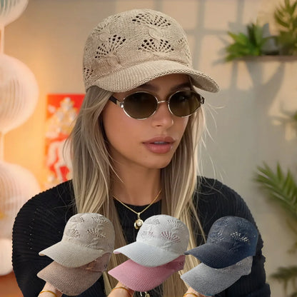 Casquette de baseball d'été en maille ajourée brillante pour femme, casquette de protection solaire pour les activités de plein air, respirante, flatteuse et polyvalente