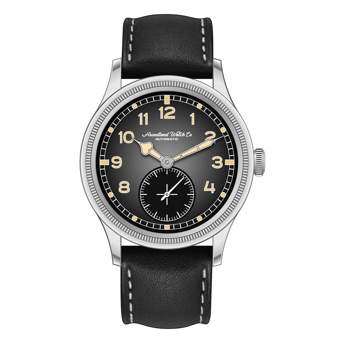 Hruodland 2024 New Retro Classic Men Watches Automatic Mechanical Stainless Steel Brown Leather Diving Wristwatch for Male