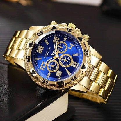1/4PCS Fashion Business Men Watch Luxury Big Dial Mens Quartz Wristwatches Clock Gift Reloj Hombre（Without Box）