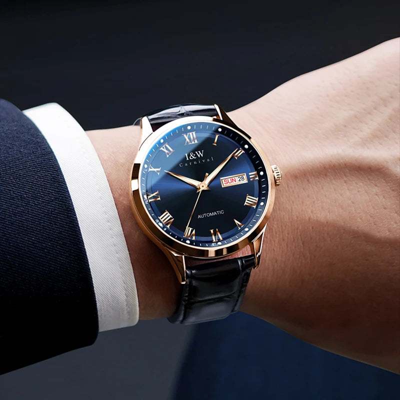 Carnival Brand High-end Series I&W Mechanical Watches Luxury Sapphire MIYOTA Movement Automatic Watches HD Luminous Reloj Hombre
