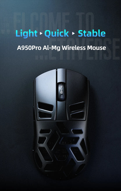 DAREU Al-mg Tri-mode 8Khz PBT Wireless Gaming Mouse Quick Charge PAW3950 30000 DPI Lightweight for PC Gamer