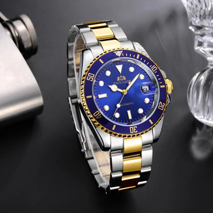 High Quality Automatic Mechanical Watch for Men Stainless Steel Red Dial Date Strong Luminous Luxury Men Watch Reloj Hombre