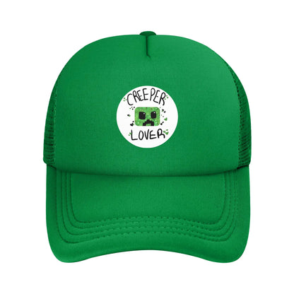 Voksen Creepers Zombie fjendtlig mob-karakter Trucker-kasket Mesh-baseballkasket Polyesterhat Solkasket Justerbare golfkasketter Sommer