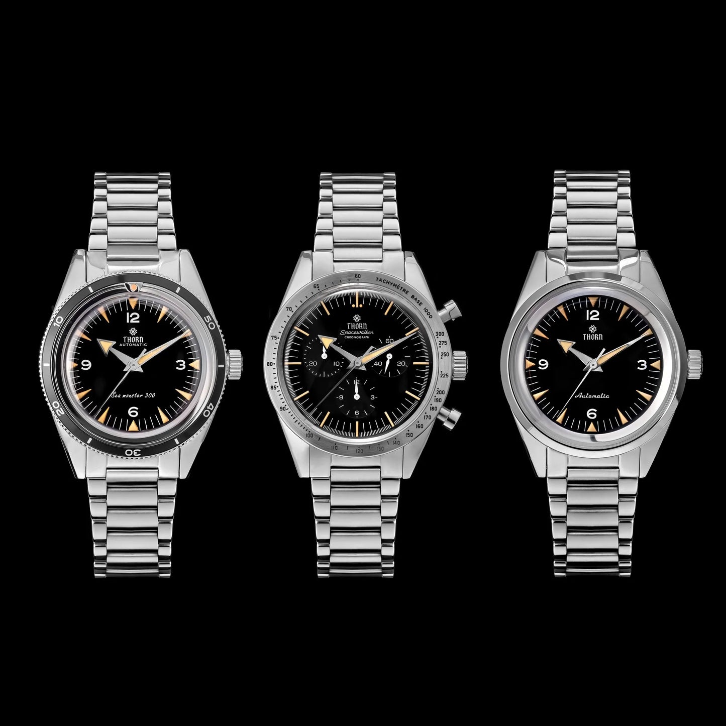 Thron T026 38mm  Watch Sapphire Crystal 316L Stainless Steel PT5000/Swiss Ronda Automatic Movement Vintage Style Men's Watch