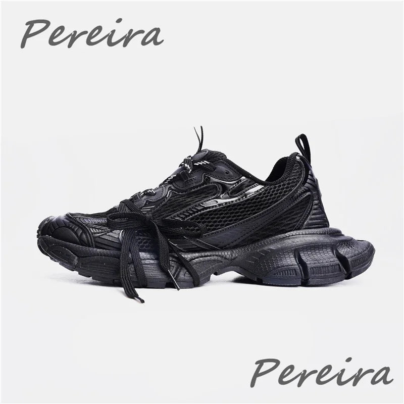 Streetstyle herensneakers met dikke zool, nieuwe gemengde kleuren, vetersluiting, casual koppelschoenen, comfortabel en ademend, voor hardlopen en wandelen