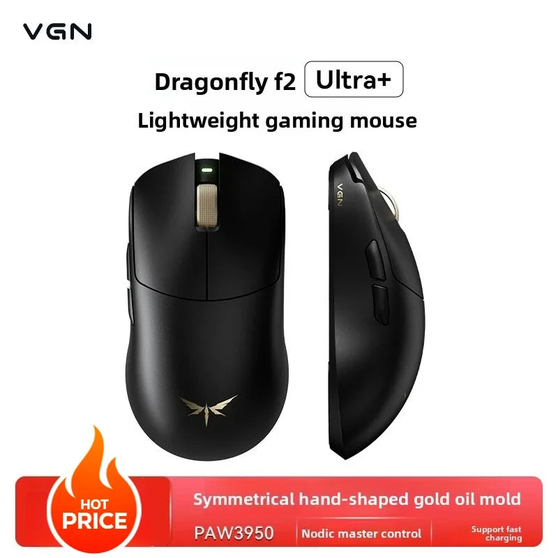 Ratón gaming esports VGN Dragonfly F2 ProMax/Ultra 42000DPI 0.125ms para CSGO, baja latencia, con cable/inalámbrico, doble 8K, 3 modos, PAW3395/3950