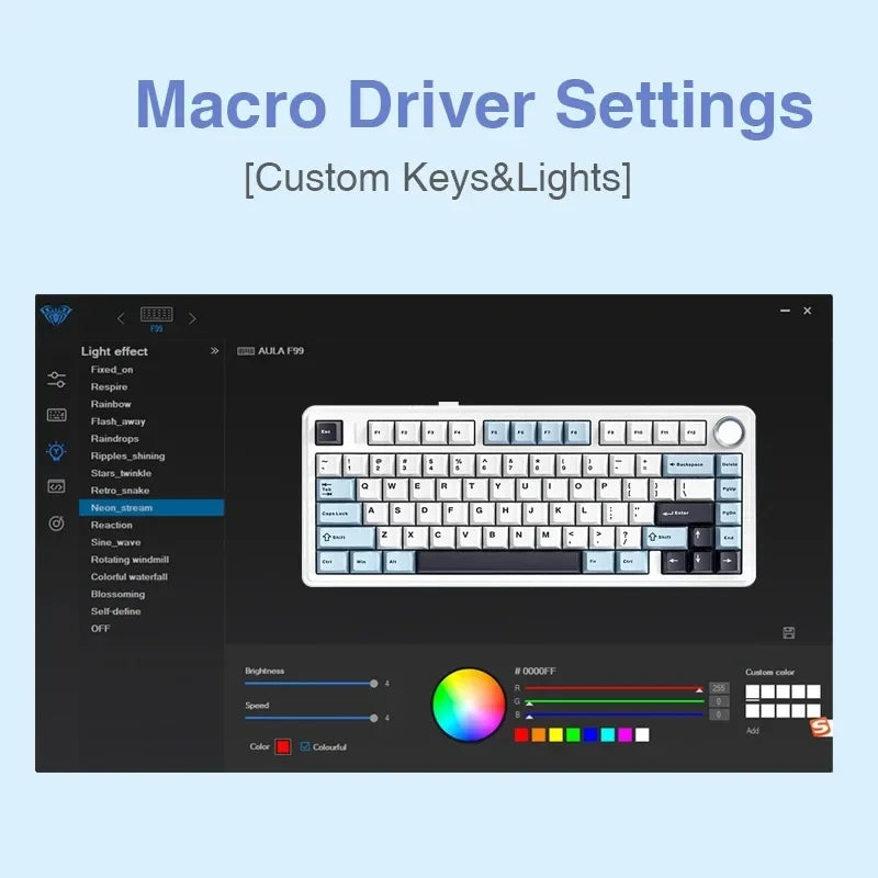 AULA F75 2.4G Wireless/Bluetooth/Wired Gaming Mechanical Keyboard RGB Customized 75% Layout OEM Profile Gasket PC Game Keyboard