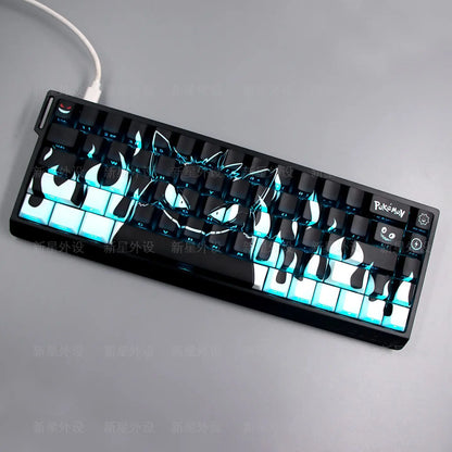 Grimace, Anime Side Carved Translucent Cherry Key Cap PBT 74 Key, 60/65/68 Layout Mechanical Keyboard
