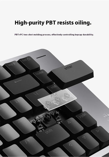 Tastiera meccanica Lofree FLOW2 Business Office, wireless Bluetooth e cablata, silenziosa con suono delicato, compatibile, mute, blocco in alluminio