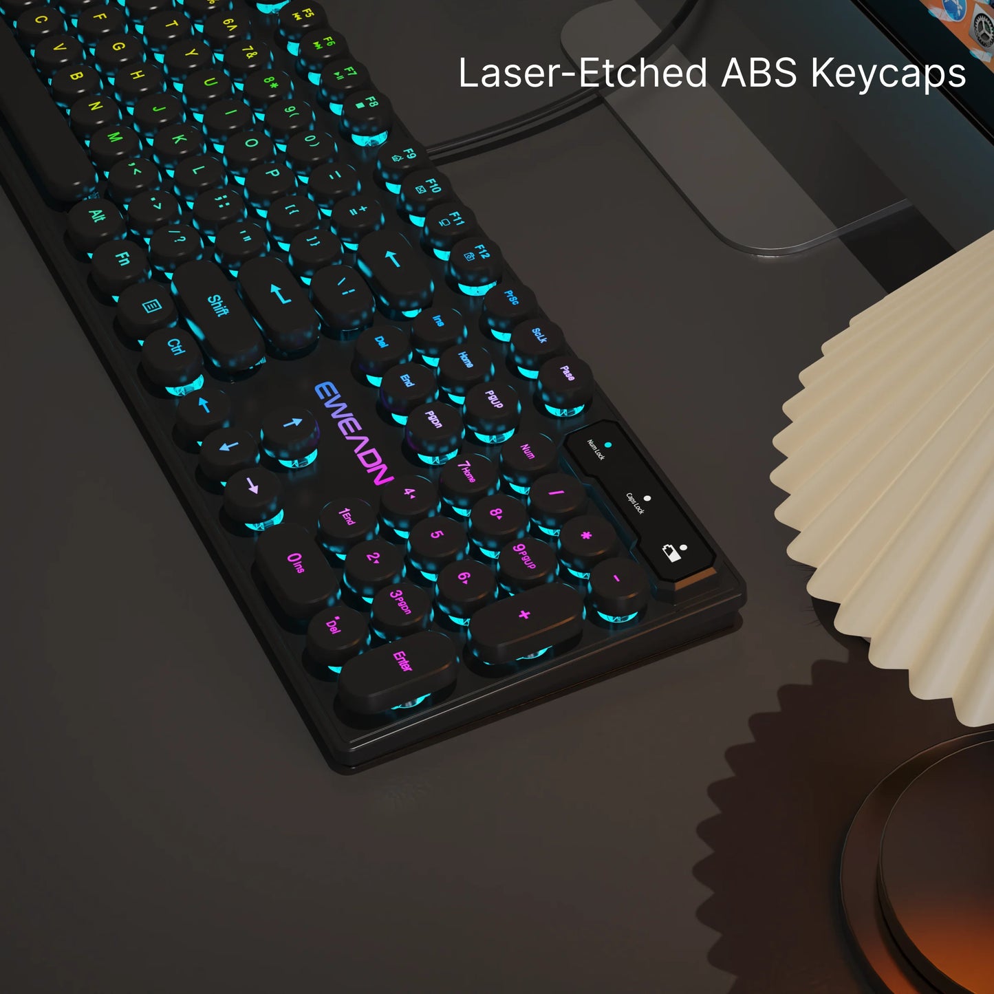 EWEADN GX330 Gaming Keyboard Wired, LED Backlit, Office silent keyboard full size, Ergonomic , Gaming, office, Windows/Laptop/PC