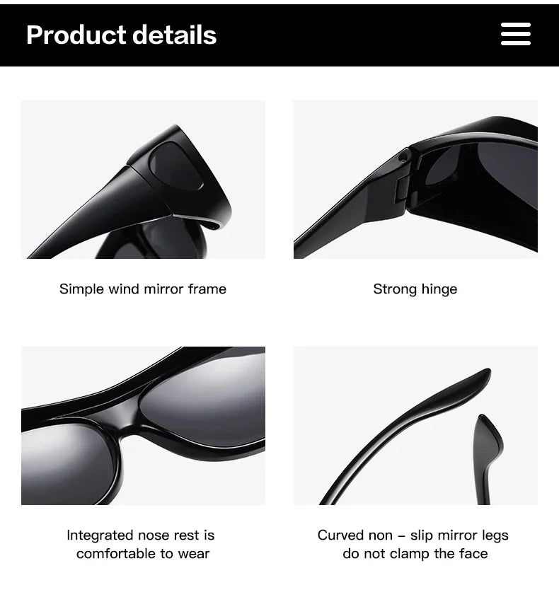 2025Polarized Sunglasses Fit Over Eye Glasses Driving Wrap Shield Goggles Fishing Glasses Sports Sunglasses Night Vision Glasses
