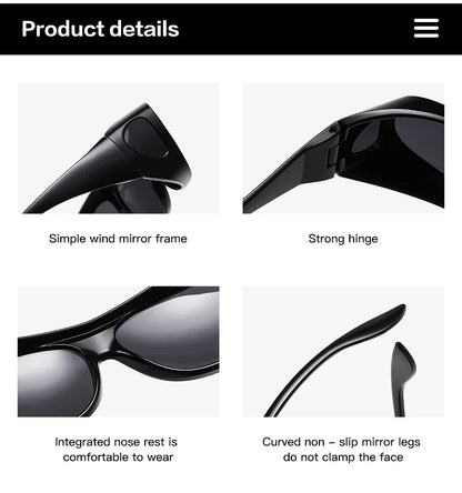 2025Polarized Sunglasses Fit Over Eye Glasses Driving Wrap Shield Goggles Fishing Glasses Sports Sunglasses Night Vision Glasses