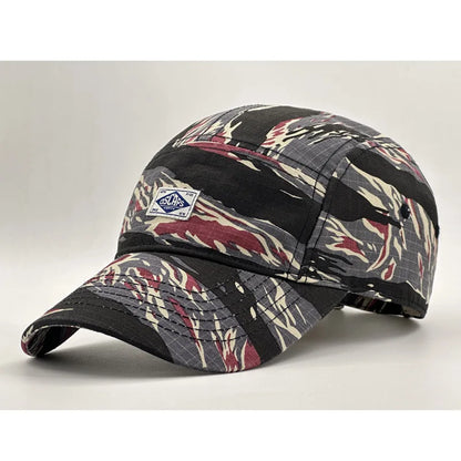 Arbejdstøj-inspireret camouflage-baseballkasket med kort skygge til mænd og kvinder, trendy unisex-solhat til udendørs brug