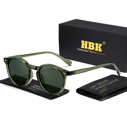HBK Fashion Polarized Sunglasses Men Round TR90 Frame Fashion Sun Glasses Women Driving Sports UV400 Lunette De Soleil Homme