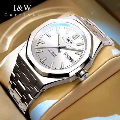CARNIVAL Mens Mechanical Watch Brand Luxury Sapphire NH36 Movement Automatic Wrist Watches 50m Waterproof for Men Reloj Hombre