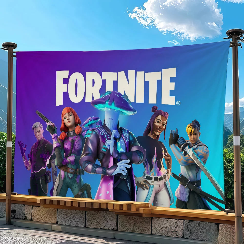 Adventure-Game F-FORTNITE-Flagge, geeignet für Party, Club, Outdoor, Innenbereich, Wandkunst-Dekoration, Banner, Geschenk