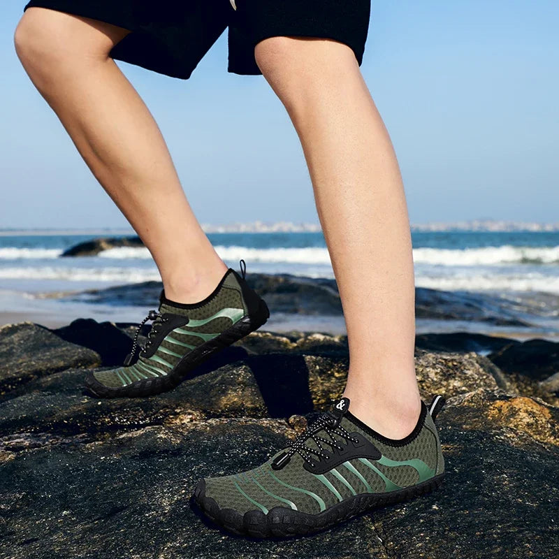 Pánské aqua boty do vody a na plavání, dámské tenisky, dětské barefoot boty pro chlapce, plážové sandály, rychleschnoucí obuv k řece, moři, potápění a do posilovny