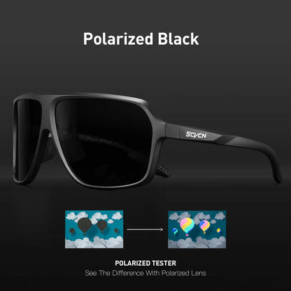 Scvcn Polarized Fishing Sunglasses Outdoor Sport Entertainment Glasses Outdoor Cycling Road Bike UV400 Protective Frame Glasses