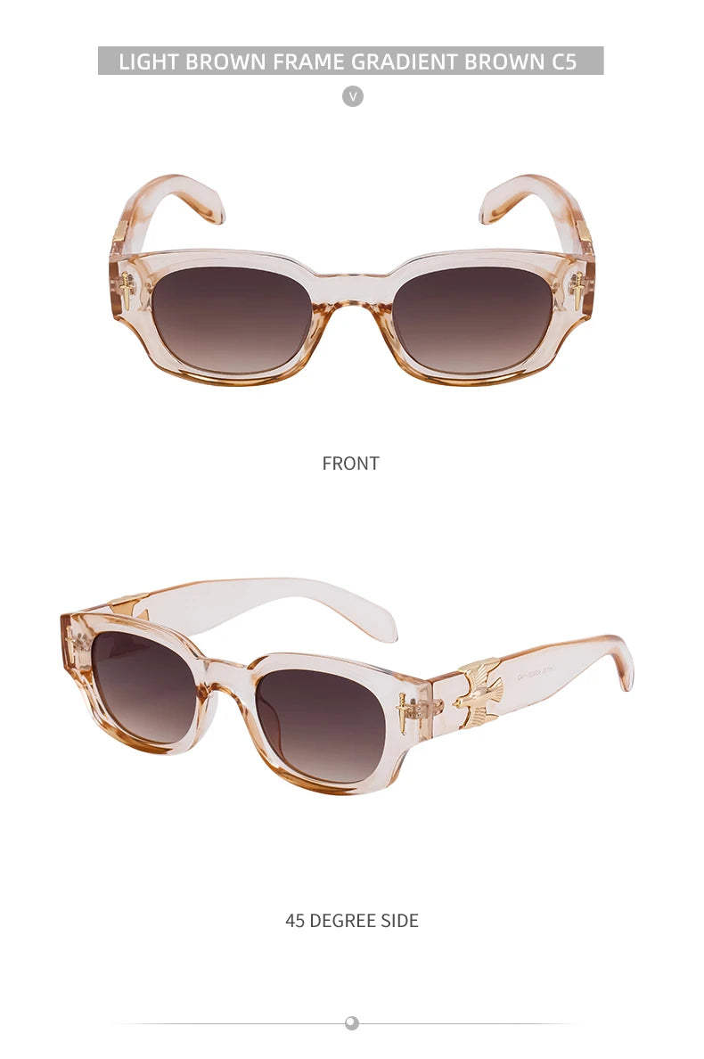 Punk Soaring Eagle Sunglasses Men 2026 Luxury Brand Designer Fashion Rectangle Sun Glasses For Women Steampunk Shades Eyewear