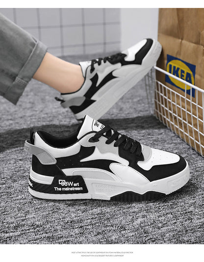Pantofi sport noi de toamnă pentru bărbați, pantofi confortabili cu platformă pentru bărbați, tendință 2023, pantofi vulcanizați cu șireturi, sneakers casual albi, zapatillas