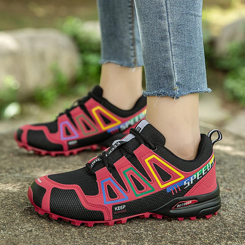 Scarpe da trekking da donna per attività outdoor, scarpe sportive da escursionismo, scarpe tattiche da caccia antiscivolo, scarpe da arrampicata traspiranti con lacci, ciclismo