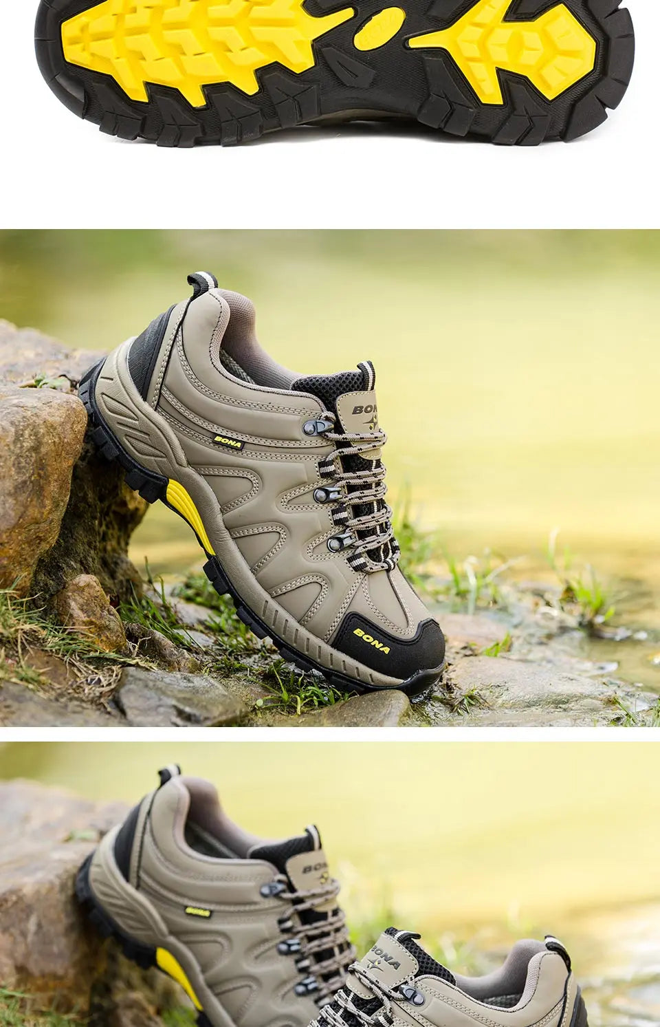 BONA nyhed i klassisk stil – vandresko til mænd med snørebånd, sportssko til mænd, udendørs jogging-, trekking- og sneakersko