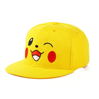 Pikachu baseball cap peaked cap cartoon anime character flat brim hip hop hat couple outdoor sports cap birthday gifts