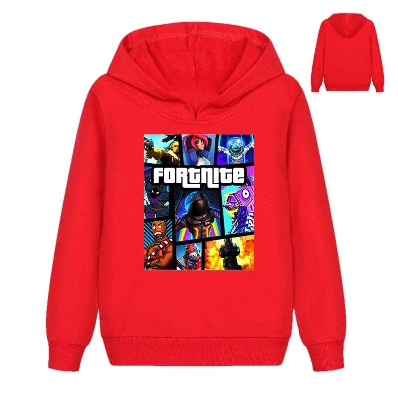 Hanorace pentru copii cu imprimeu Fortnite, costum confortabil cu design animat, bluze lejere cu mânecă lungă, haine de toamnă-iarnă