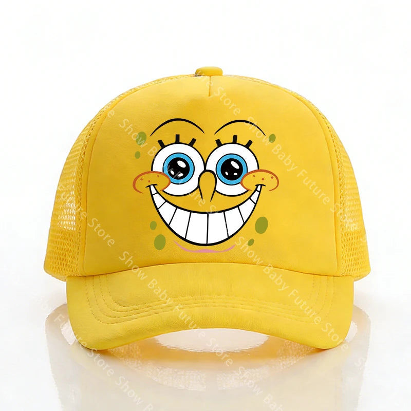 Spongebobs Baseball Caps for Adult Boys Kawaii Sports Breathable Mesh Hat Cute Cartoon Anime Sunbonnet Fashion Birthday Gifts