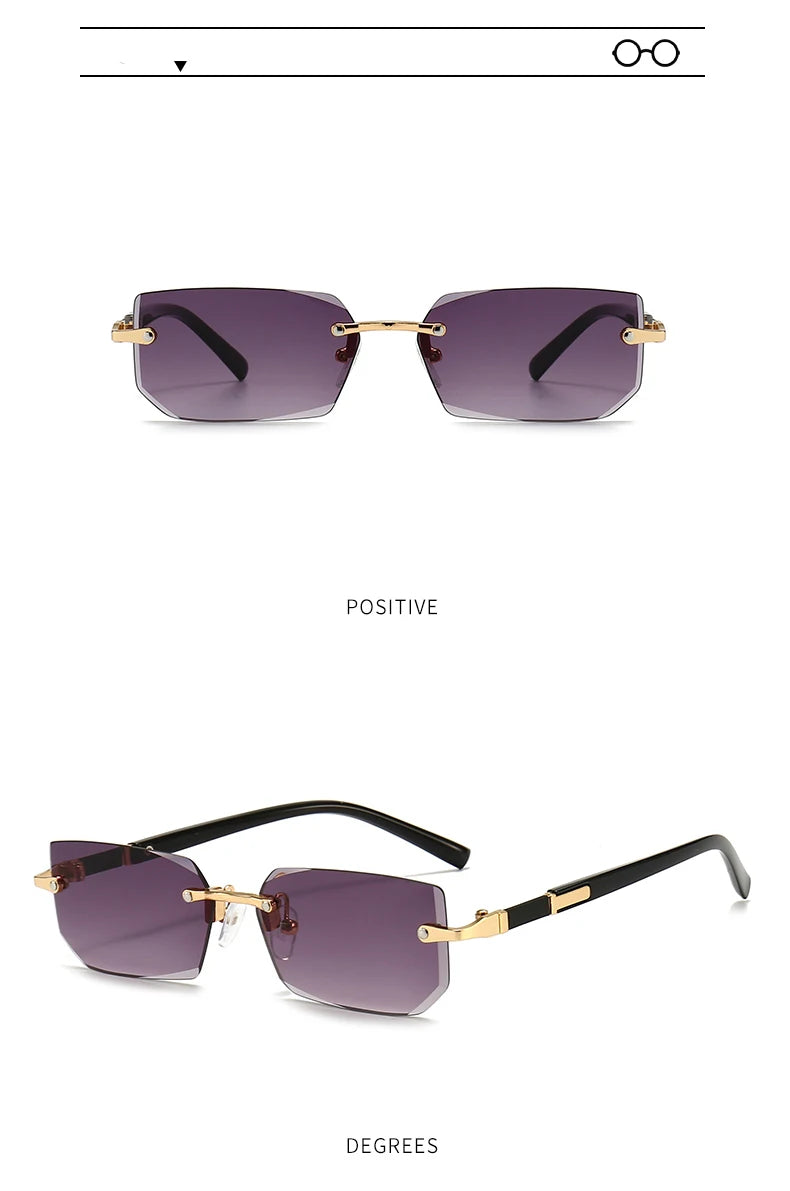 10 Pairs Per Set Wholesale Sunglasses For Women Fashion Rectangle Rimless Outdoor Eyewear Simple Casual Square Sun Glasses