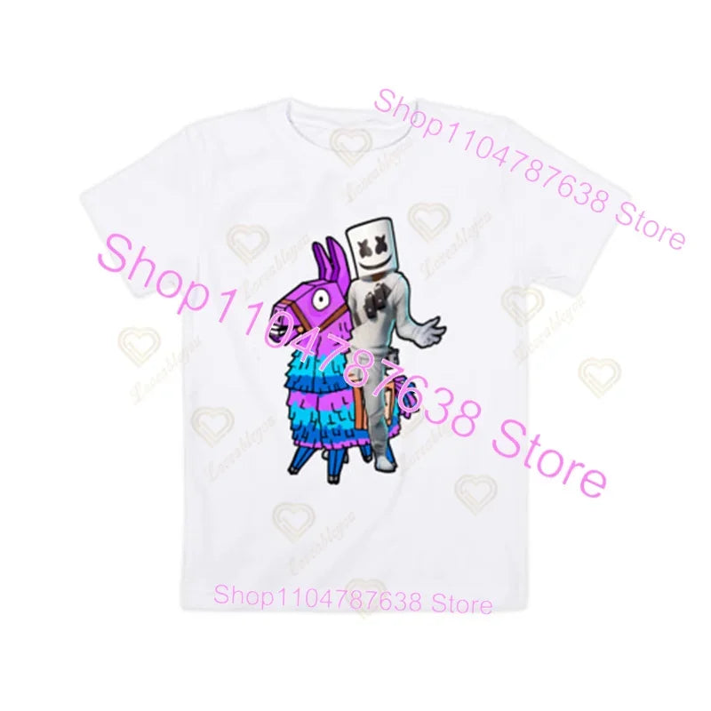 T-shirt Peely Fortnite girocollo estiva a maniche corte, top streetwear Battle Royale per abbigliamento casual