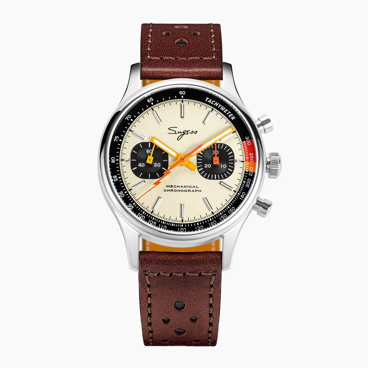 Sugess Watch of Men Chronograph Mechanical Wristwatches Tianjin ST1901 Swanneck Movement Pilot Mens Watch Sapphire Crystal Gift