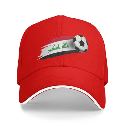 Men's Women's Iraq Flag Iraqi Soccer Outdoor Hat  Sun Baseball Caps Casual Baseball Cap Sports Hats