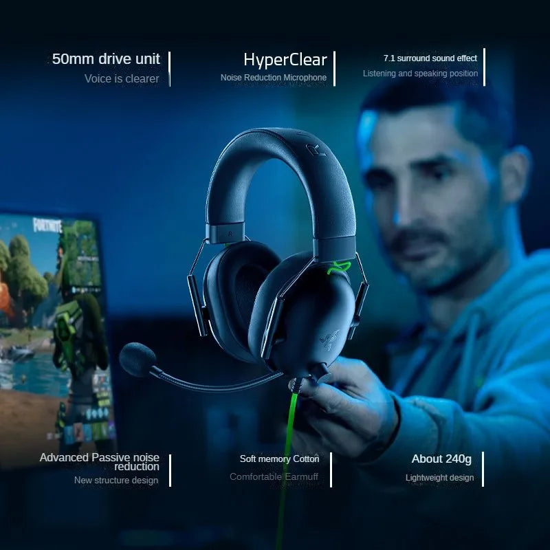 Razer BlackShark V2 X Gaming Headset – 7.1 Surround Sound Wired Gaming Headphones with Noise-Cancelling Microphone for PC, PS5, PS4, Xbox & Nintendo Switch