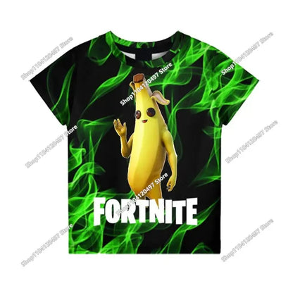 Anime Fortnite T-Shirts Girl Clothing T Shirt Boys White Cartoon Tees Baby Summer Shirts Cute Printed Tops Costume