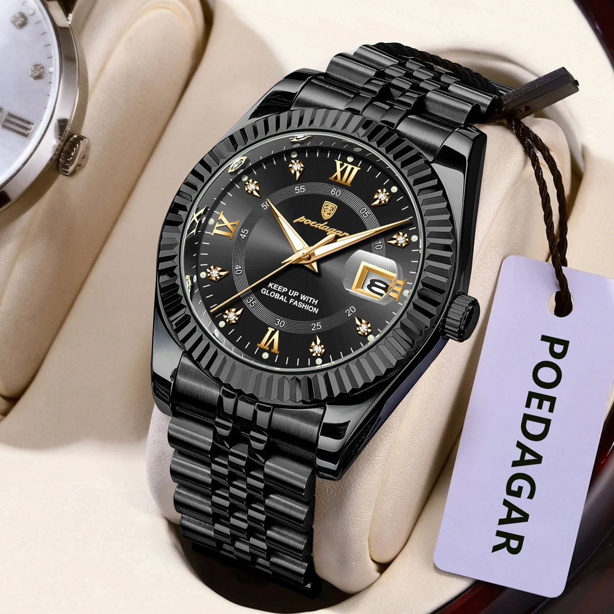 Ανδρικό ρολόι POEDAGAR – Πολυτελές μοντέλο, αδιάβροχο, από ανοξείδωτο ατσάλι, με φωτεινή οθόνη, στρατιωτικό στυλ, λειτουργία ημερομηνίας, μηχανισμό χαλαζία, ιδανικό για τη δουλειά ή επαγγελματικές περιστάσεις.