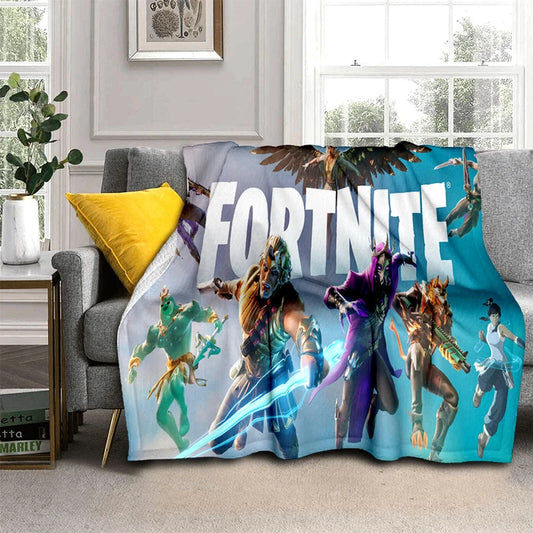 3D F-Fortnites Cartoon Game Flannel Blanket Soft Warm Throw Blanket for Bedroom Living Room Bed Travel Camping Picnic Gift