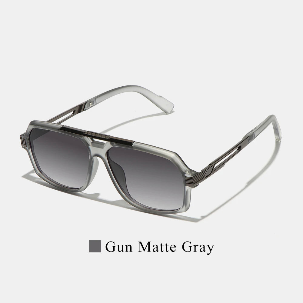 Ruiao Double-Bridge Pilot Sunglasses UV400 Fashion Gradient Shades Metal Frame Unisex Sun Glasses for Men And Women Driving