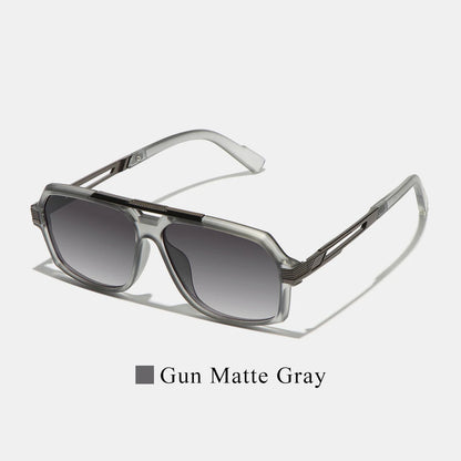 Ruiao Double-Bridge Pilot Sunglasses UV400 Fashion Gradient Shades Metal Frame Unisex Sun Glasses for Men And Women Driving