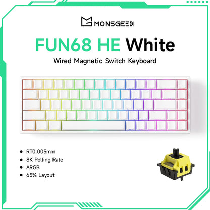 Akko MonsGeek FUN68 FUN60 PRO&MAX Tastiera magnetica HE 60% 65% Tastiere da gaming Rapid Trigger 8K Tastiera custom per gamer Esports