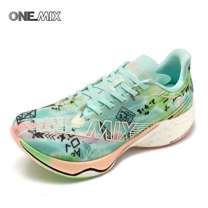 ONEMIX Neue Marathon-Laufschuhe mit Nylon-Carbonplatte, stoßdämpfende Profi-Rennschuhe mit stabiler Unterstützung, ultraleichte Rebound-Sneaker