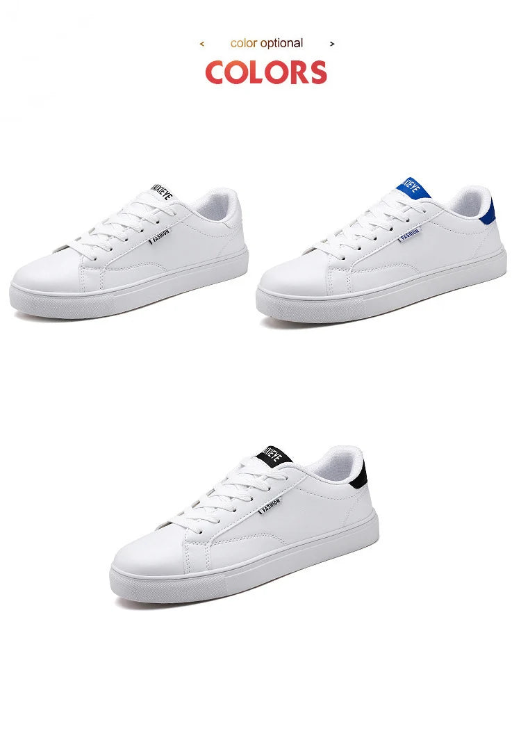 Men's Casual Skateboarding Shoes White Outdoor Leisure Sneakers Breathable Walking Shoes Flat Shoes Chaussure Homme 39-48